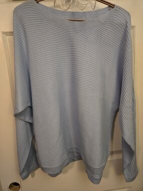 Ardene Light Blue Ribbed Scoop Neck Sweater